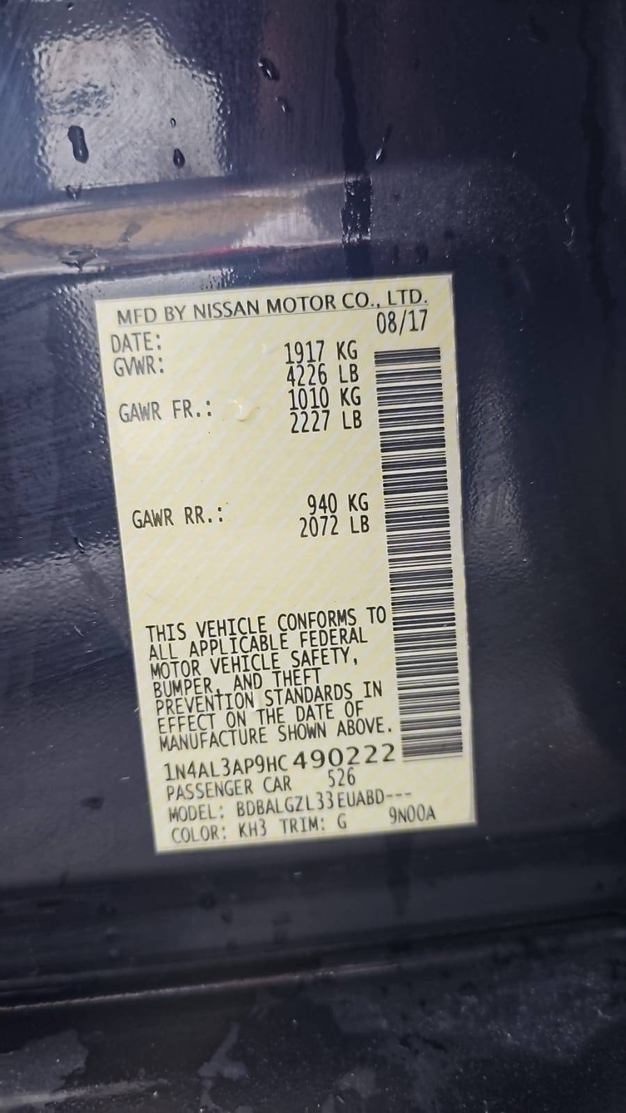 NISSAN ALTIMA 2017 - Marhaba Auction Used Cars - Image 3