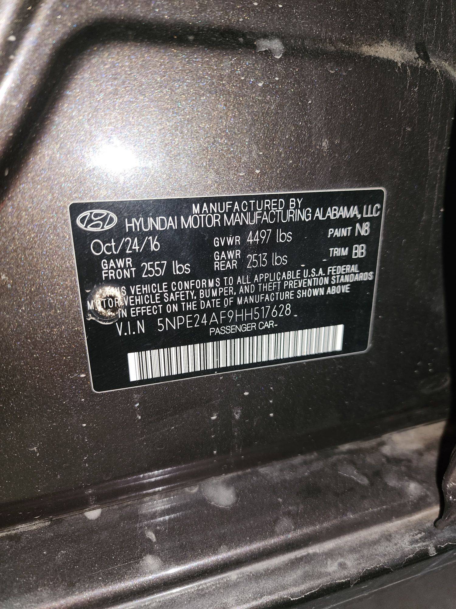 HYUNDAI SONATA 2017 - Marhaba Auction Used Cars - Image 10