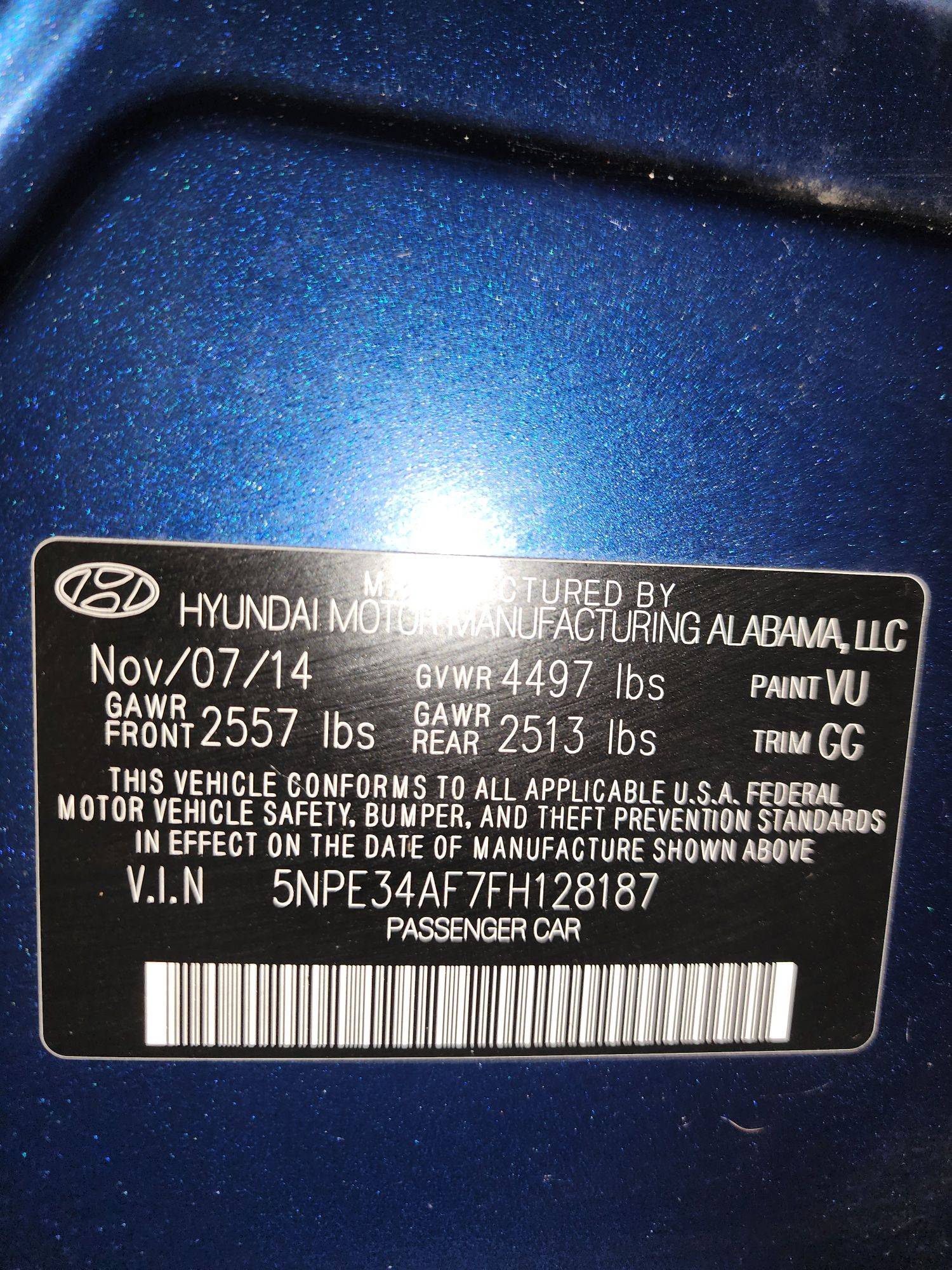 2015 HYUNDAI SONATA — 133087 Miles — Lot 5860458 — Al Quoz - Marhaba Auctions Used Cars - Image 7