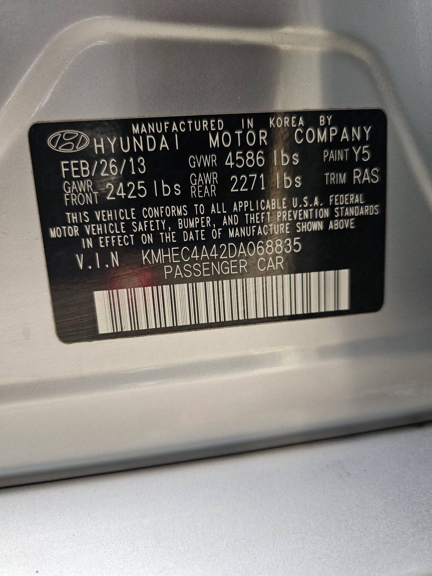 2013 HYUNDAI SONATA — 152503 Miles — Lot 2DA068835 — Souq - Marhaba Auctions Used Cars - Image 10