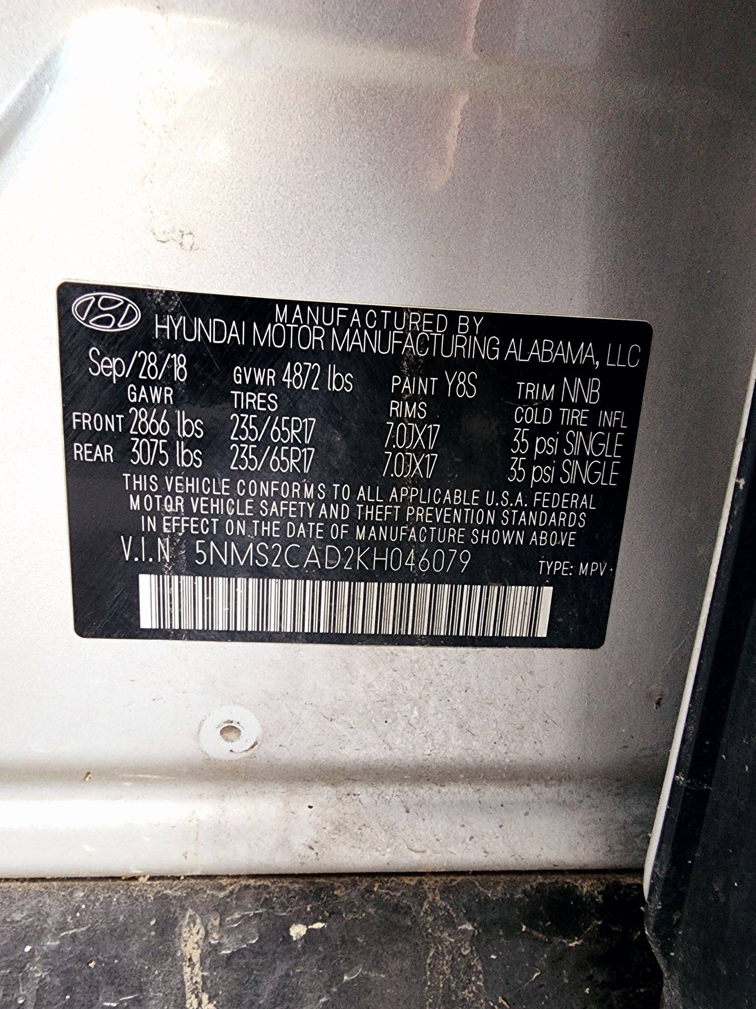 2019 HYUNDAI SANTA FE — 150984 Miles — Lot 64861744 — Souq - Marhaba Auctions Used Cars - Image 9