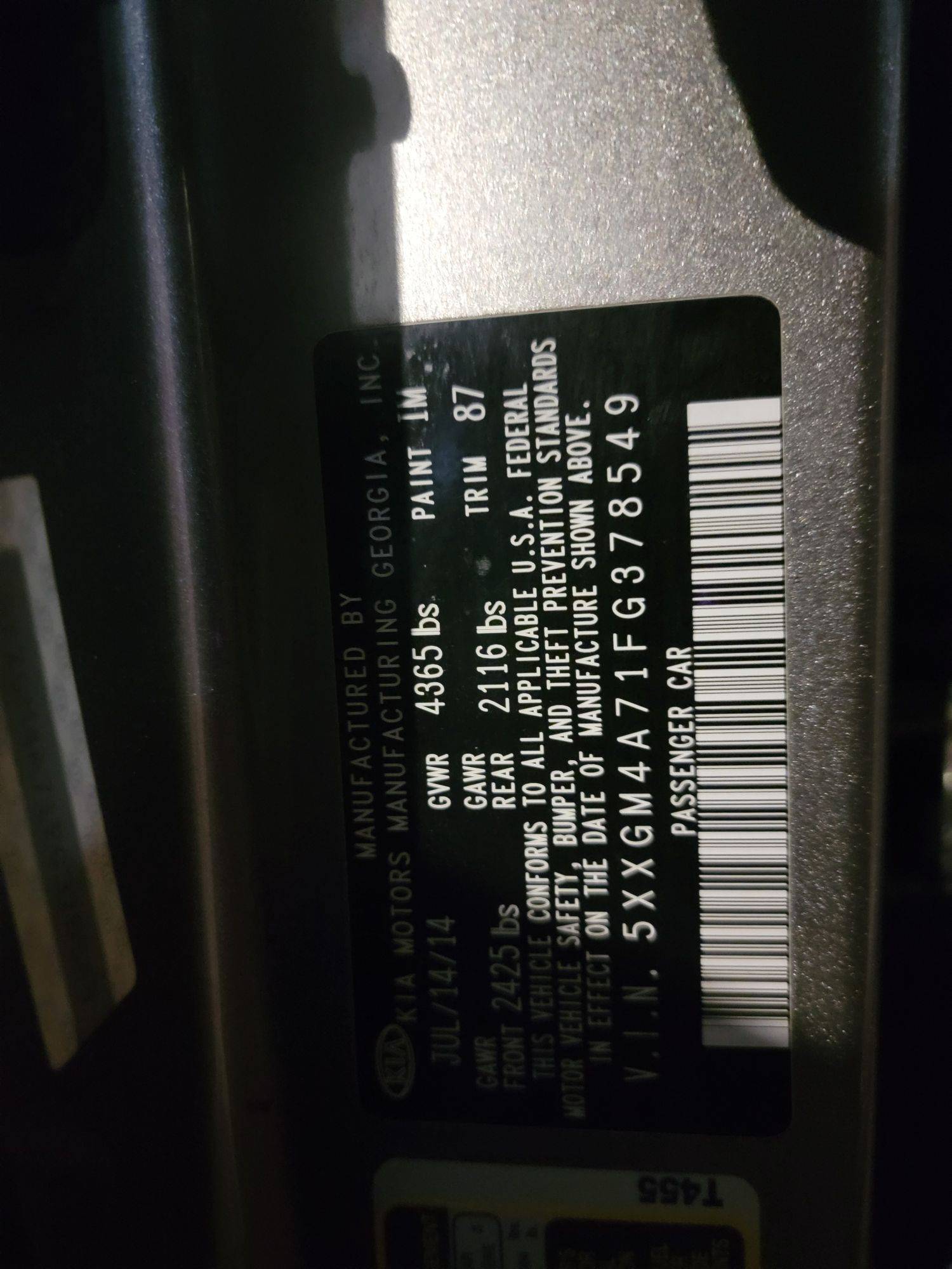 KIA OPTIMA 2015 - Marhaba Auction Used Cars - Image 10