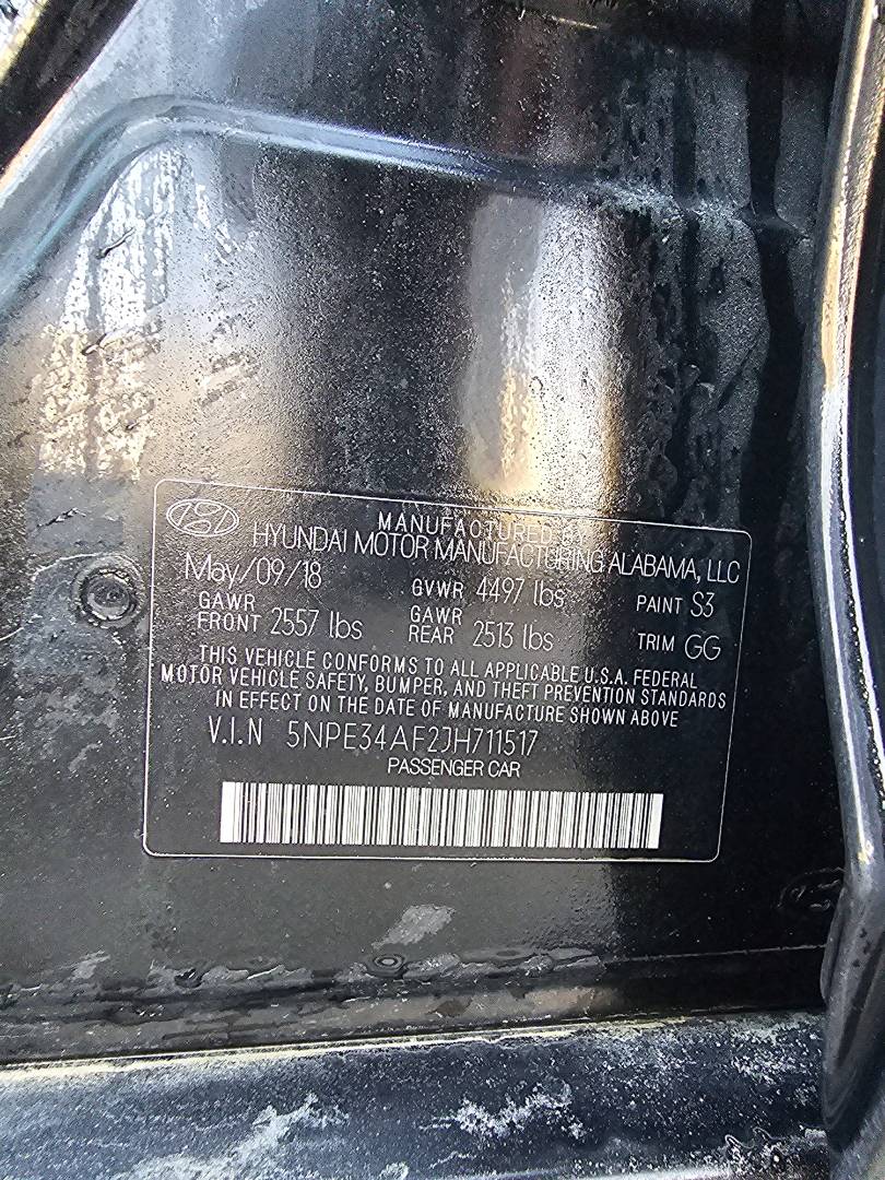 2018 HYUNDAI SONATA — 98477 Miles — Lot 124587 — Main - Marhaba Auctions Used Cars - Image 13