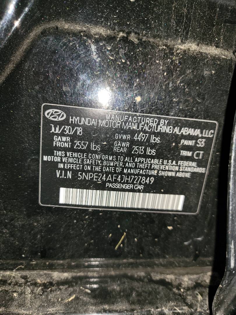 2018 HYUNDAI SONATA — 114709 Miles — Lot 59859765 — Main - Marhaba Auctions Used Cars - Image 9