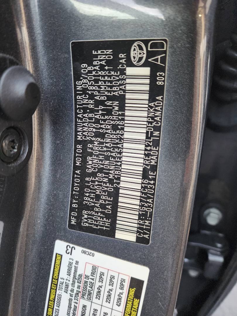 2010 TOYOTA COROLLA — 182127 Miles — Lot 77207823 - Marhaba Auctions Used Cars - Image 3