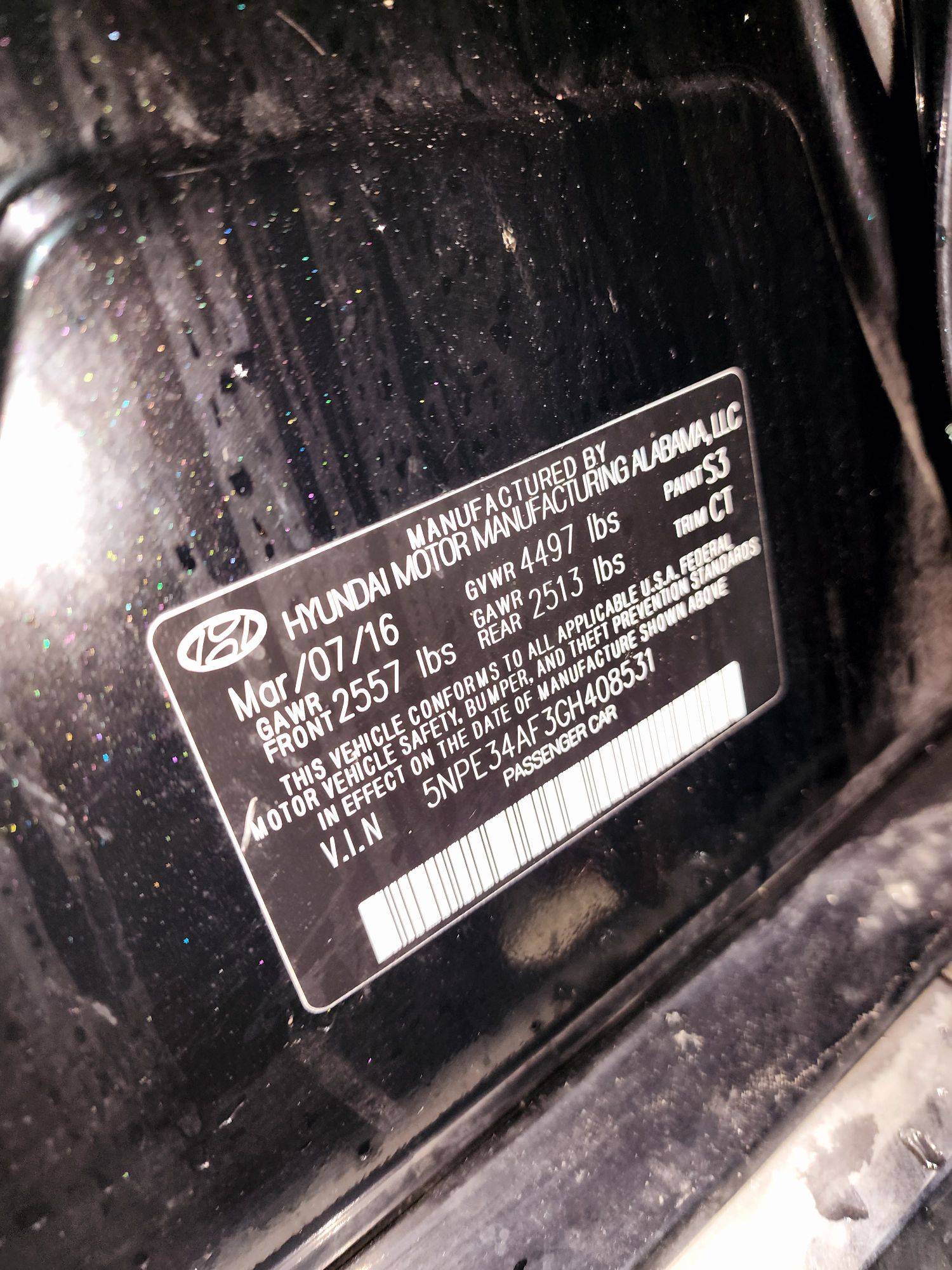 2016 HYUNDAI SONATA — 102213 Miles — Lot AF3GH408531 — Souq - Marhaba Auctions Used Cars - Image 10