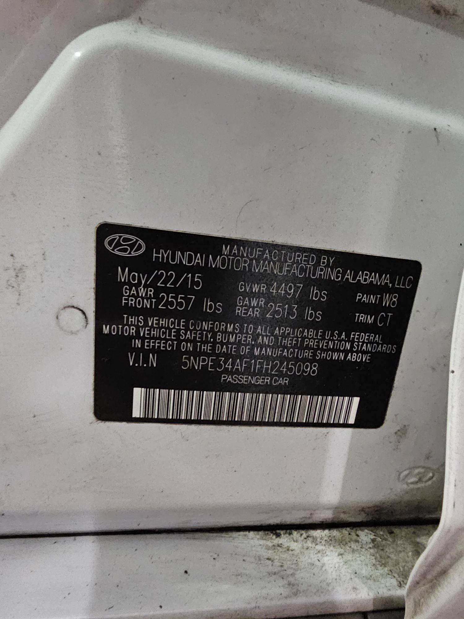 HYUNDAI SONATA SPORT 2015 - Marhaba Auction Used Cars - Image 9