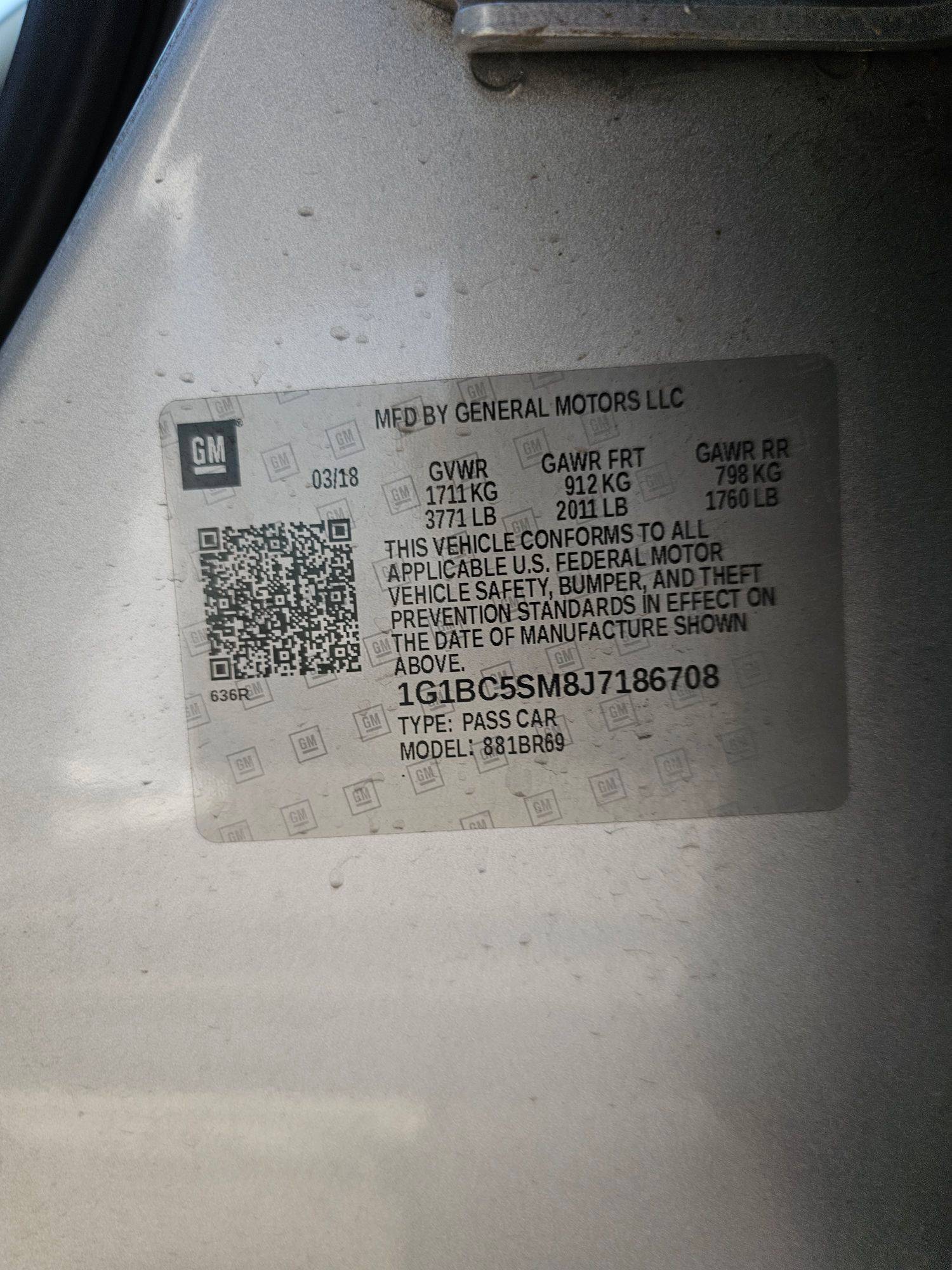2018 CHEVROLET CRUIZE — 146776 Miles — Lot BC5SM8J7186708 — Souq - Marhaba Auctions Used Cars - Image 10