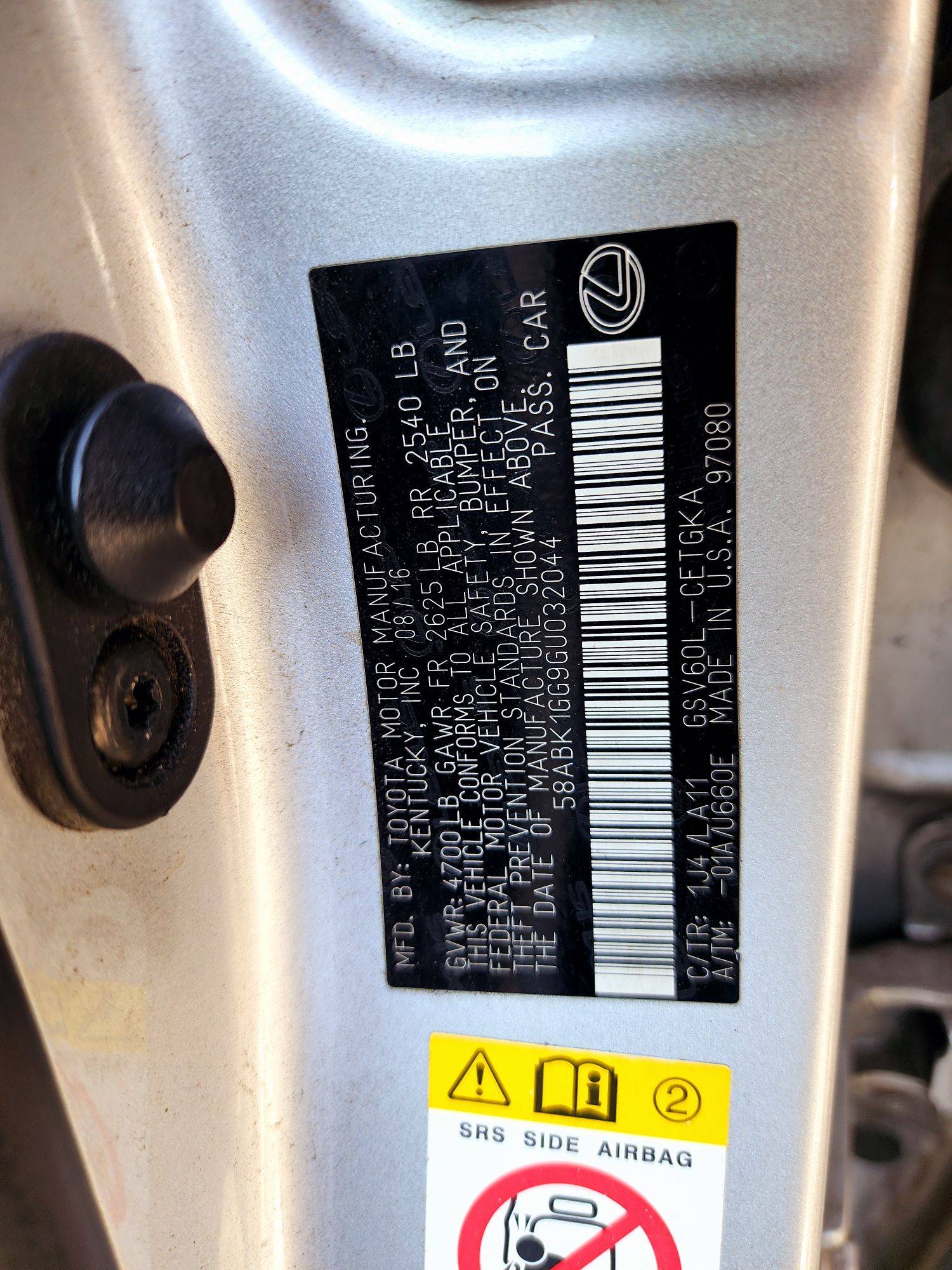 2016 LEXUS ES 350 — 157115 Miles — Lot GU032044 — Souq - Marhaba Auctions Used Cars - Image 10