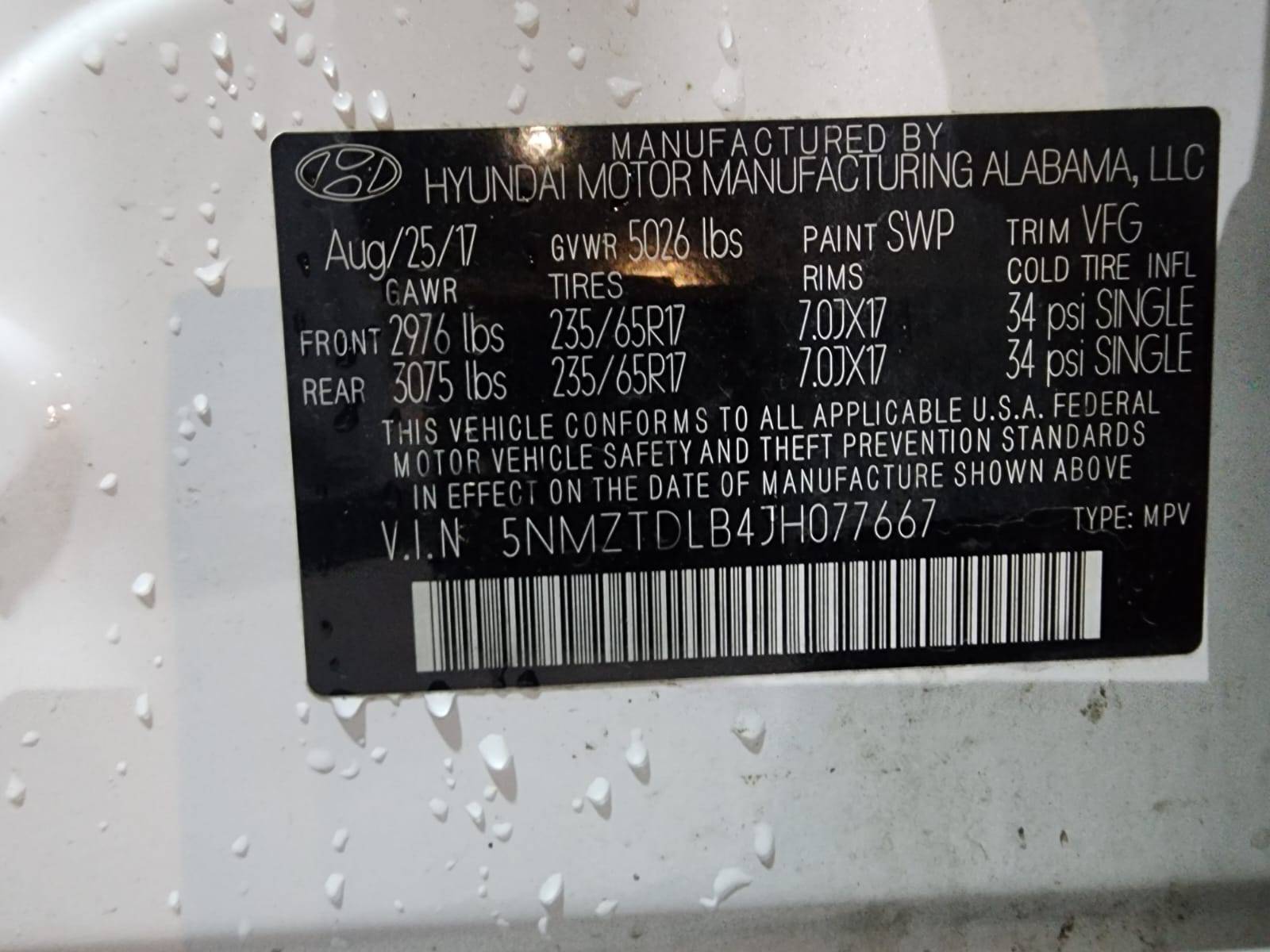 2018 HYUNDAI SANTA FE SPORT — 113651 Miles — Lot 48606704 — Al Quoz - Marhaba Auctions Used Cars - Image 9