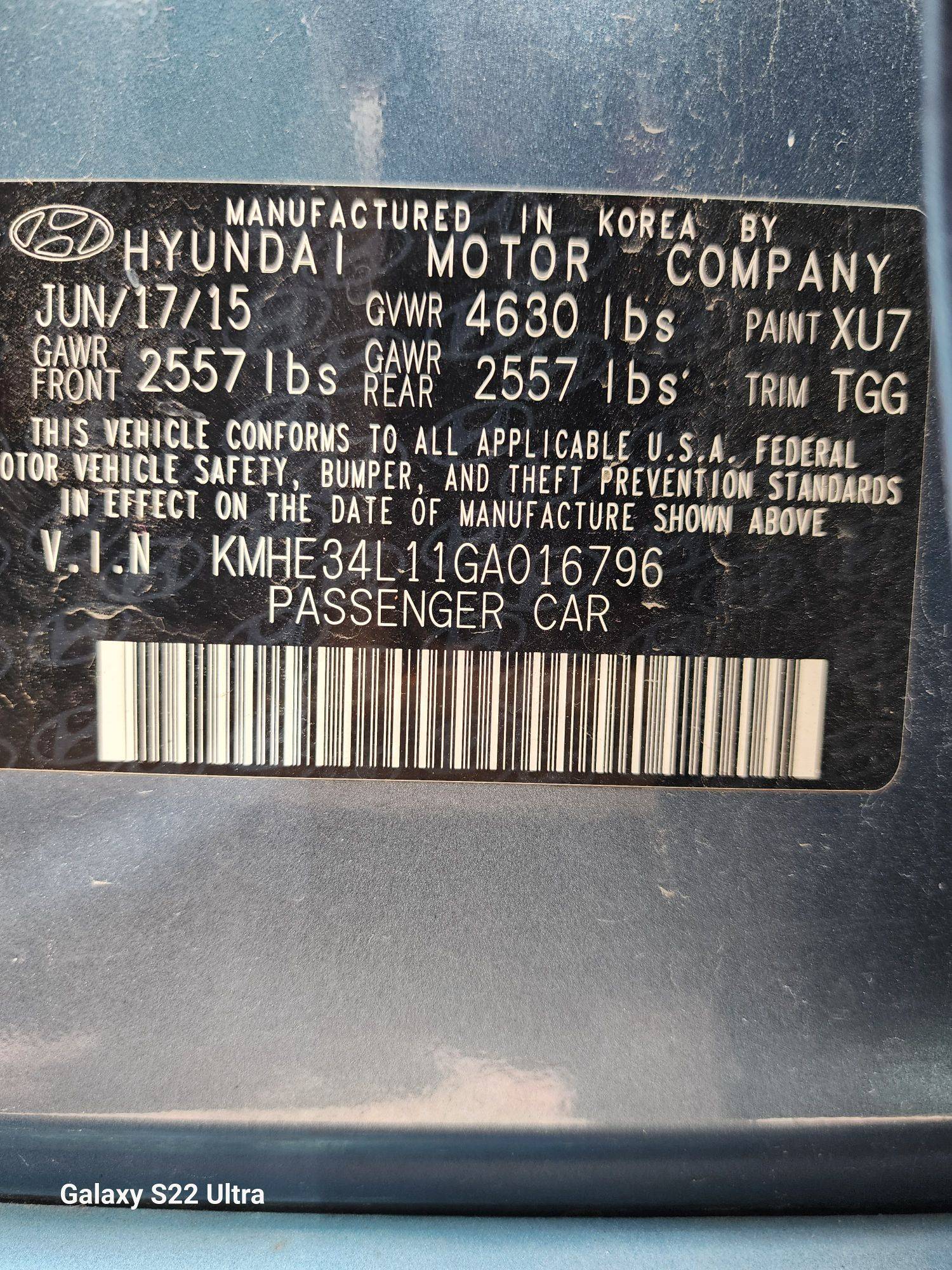 2016 HYUNDAI SONATA — 135803 Miles — Lot 69353943 - Marhaba Auctions Used Cars - Image 7