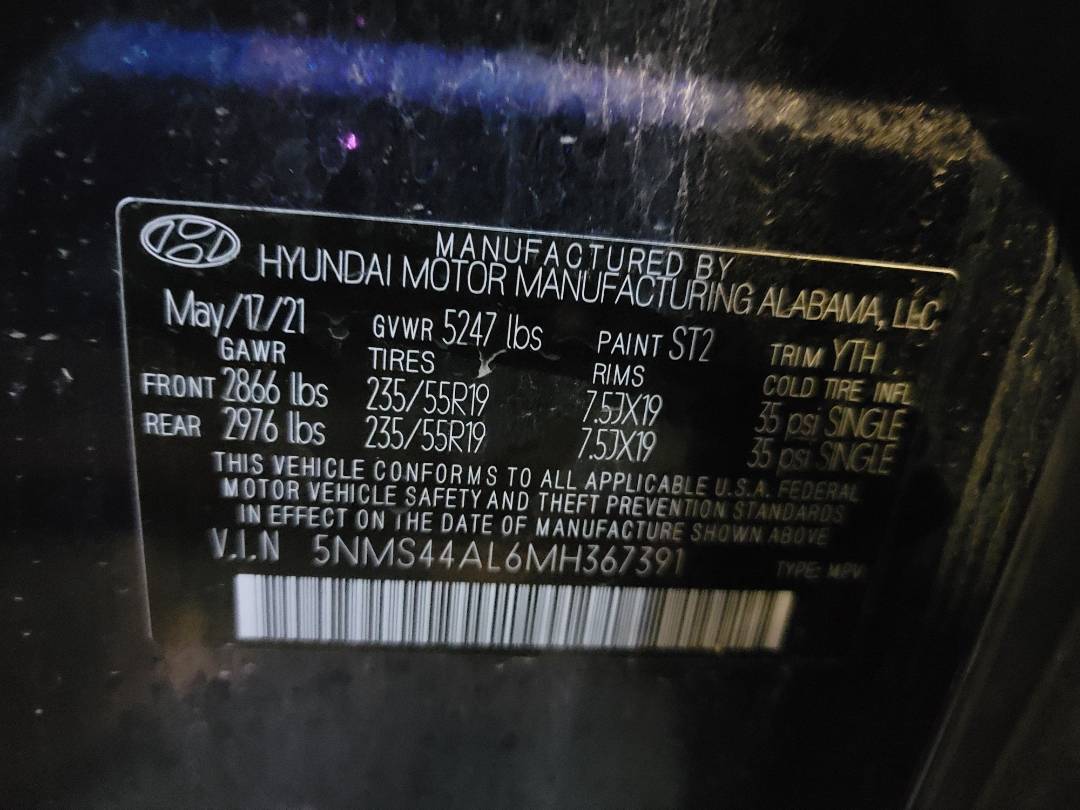 2021 HYUNDAI SANTA FE — 17583 Miles — Lot 55409263 - Marhaba Auctions Used Cars - Image 7