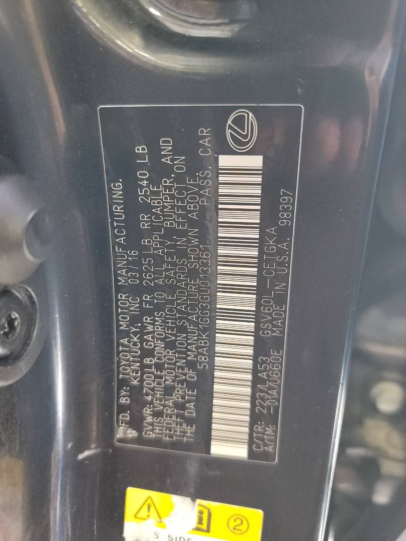 2016 LEXUS ES 350 — 56703 Miles — Lot 3GU013361 — Main - Marhaba Auctions Used Cars - Image 11