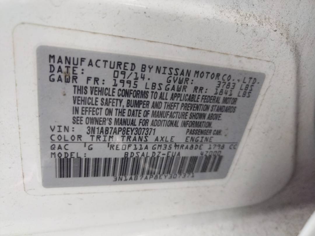 2014 NISSAN SENTRA — 166075 Miles — Lot 37477238 - Marhaba Auctions Used Cars - Image 7