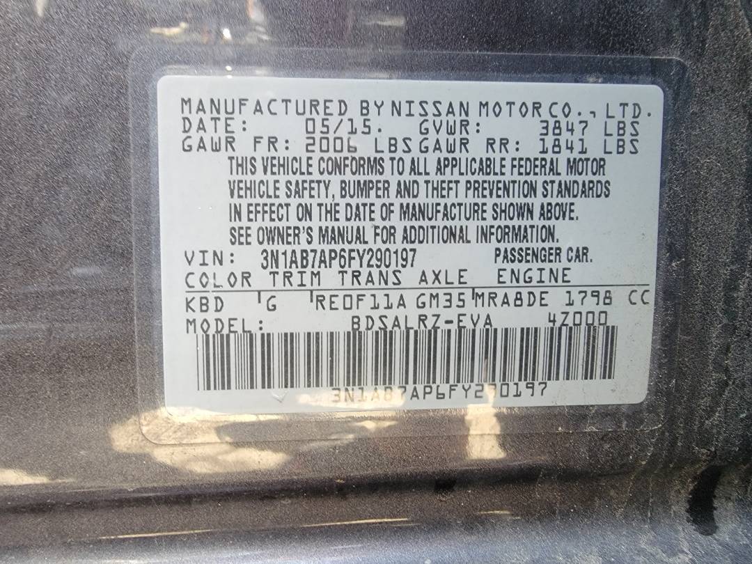 2015 NISSAN SENTRA — 121001 Miles — Lot 38661678 - Marhaba Auctions Used Cars - Image 9