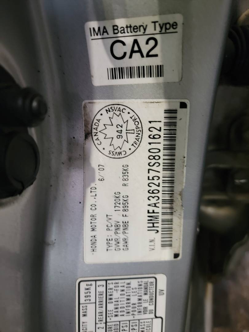 2007 HONDA CIVIC — 272025 KM — Lot S801621 — Main - Marhaba Auctions Used Cars - Image 9