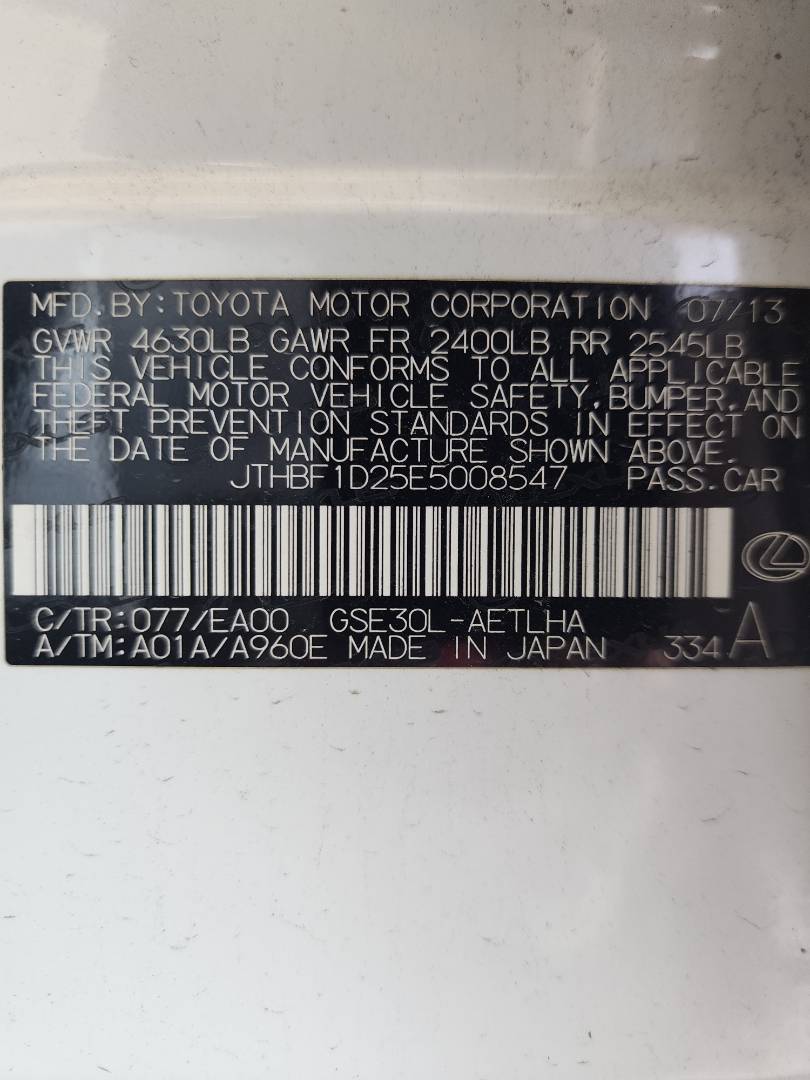 2014 LEXUS IS 250 — 159827 Miles — Lot 81595953 - Marhaba Auctions Used Cars - Image 6