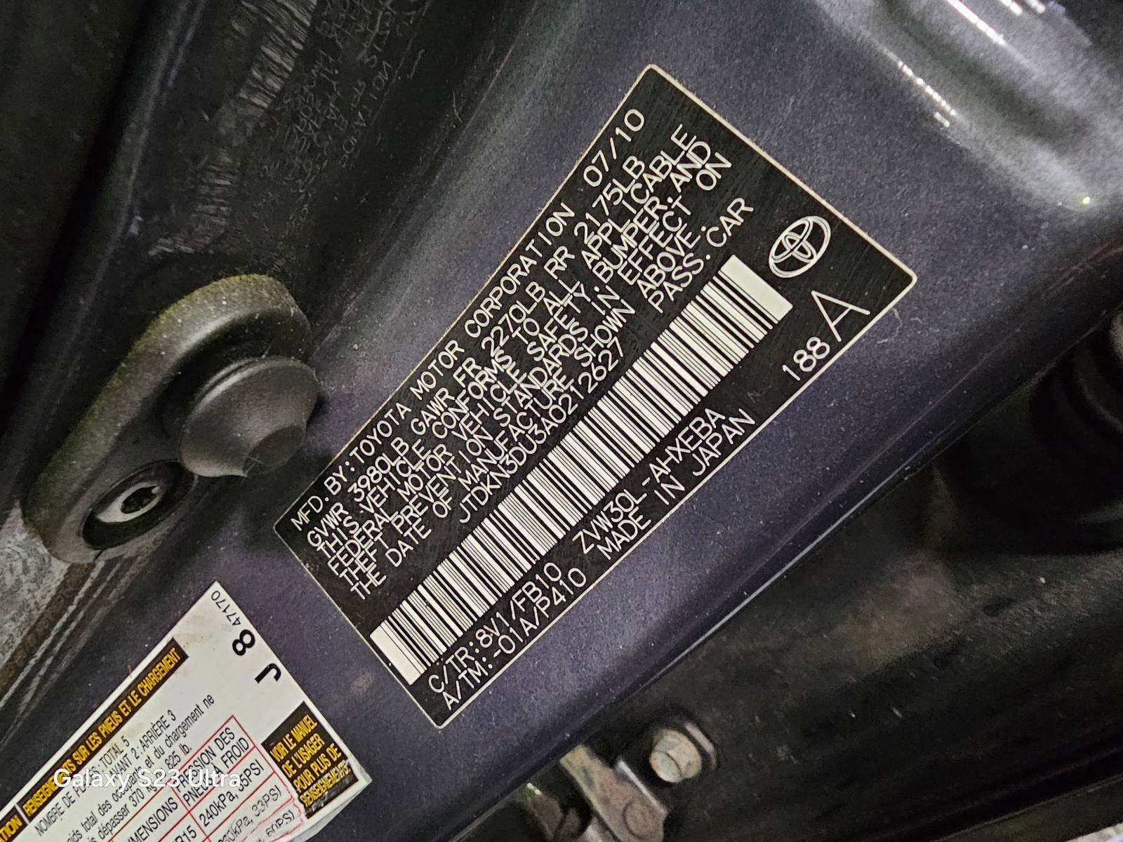 2010 TOYOTA PRIUS — 168888 Miles — Lot 42796930 — Main - Marhaba Auctions Used Cars - Image 9
