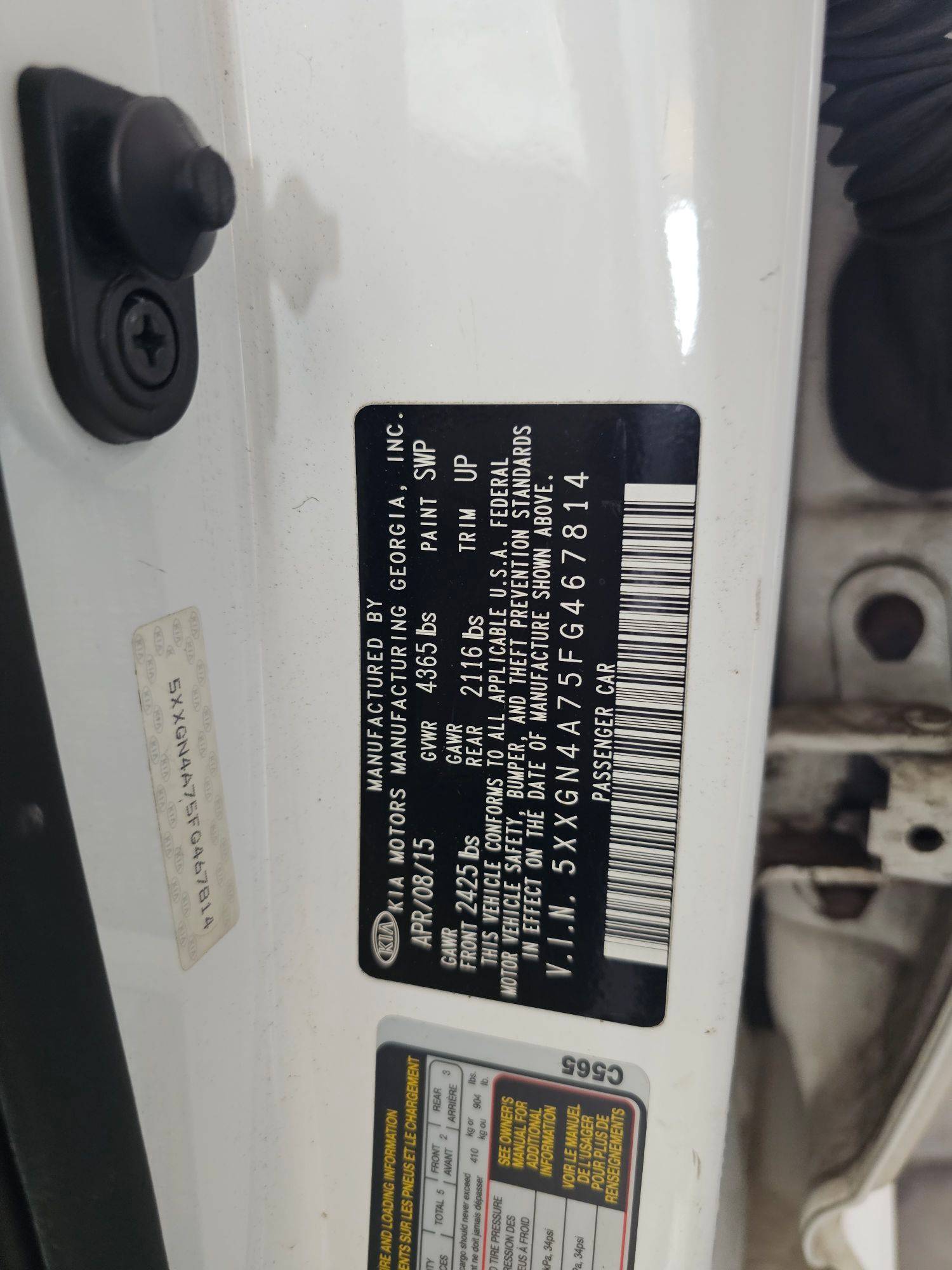 2015 KIA OPTIMA — 141841 Miles — Lot 50866575 — Souq - Marhaba Auctions Used Cars - Image 10