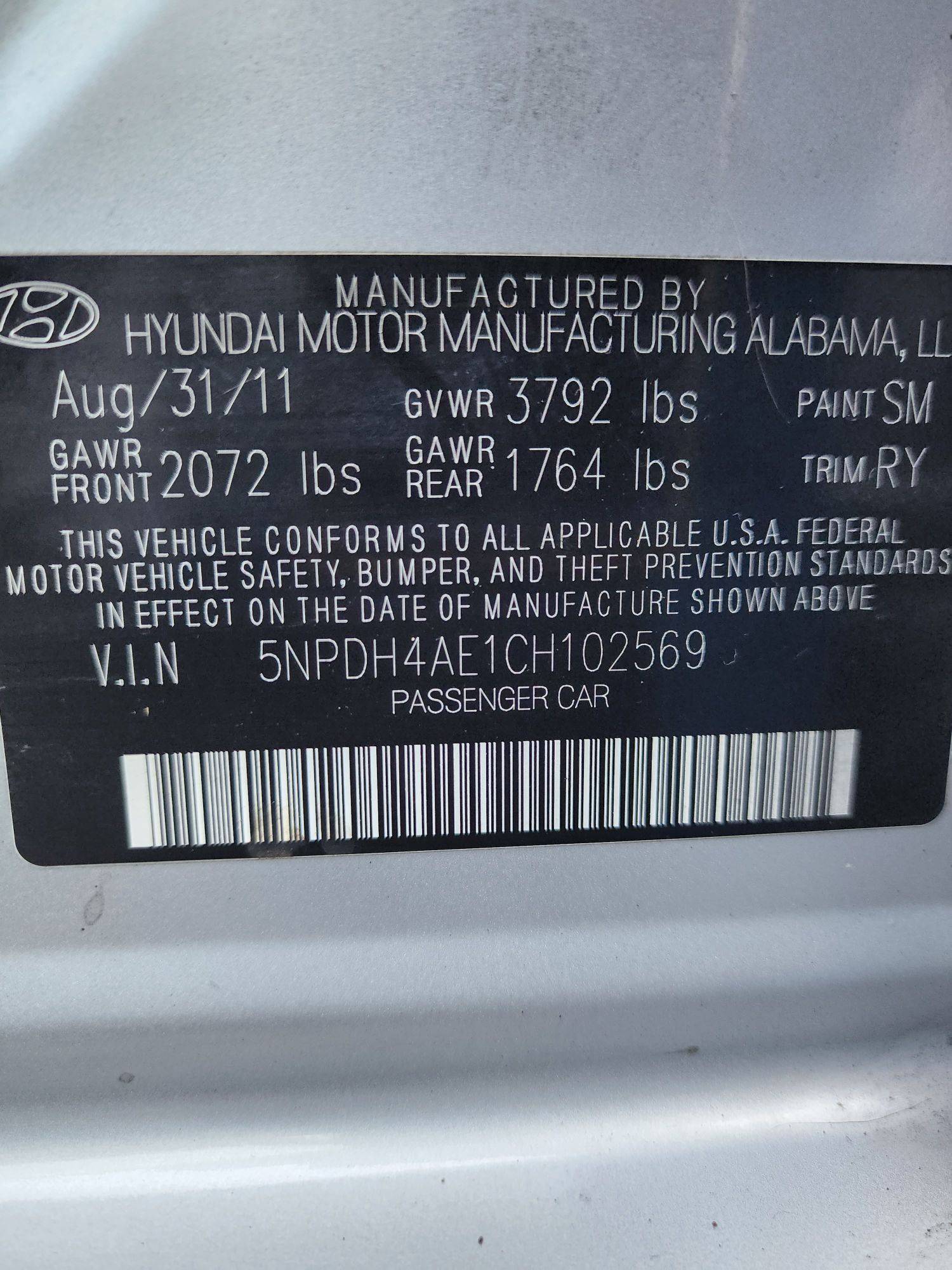 2012 HYUNDAI ELANTRA — 140918 Miles — Lot 71054093 - Marhaba Auctions Used Cars - Image 3