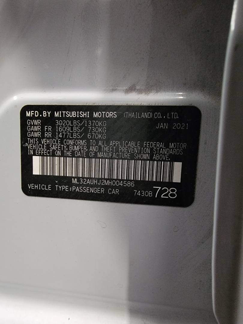 2021 MITSUBISHI MIRAGE — 99412 Miles — Lot H004586 — Main - Marhaba Auctions Used Cars - Image 10