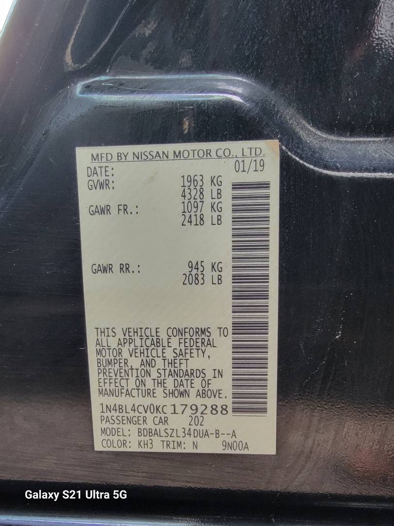 2019 NISSAN ALTIMA — 87489 Miles — Lot 179288 — Main - Marhaba Auctions Used Cars - Image 10