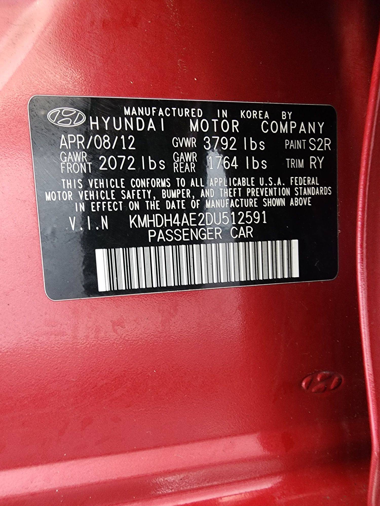 2013 HYUNDAI ELANTRA — 142998 Miles — Lot 12591 — Souq - Marhaba Auctions Used Cars - Image 10