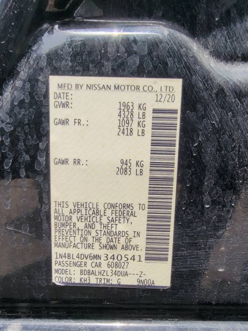 2021 NISSAN ALTIMA — 68346 Miles — Lot MN340541 — Main - Marhaba Auctions Used Cars - Image 10