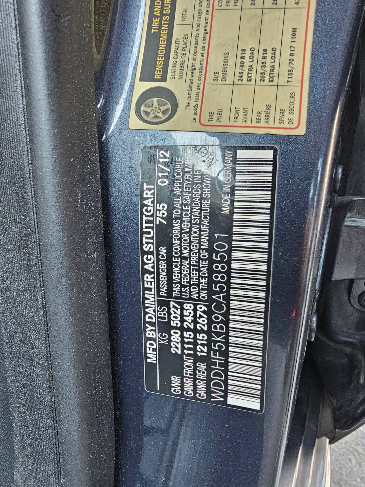 2012 MERCEDES BENZ E 350 — 177165 Miles — Lot 9CA588501 — Souq - Marhaba Auctions Used Cars - Image 9