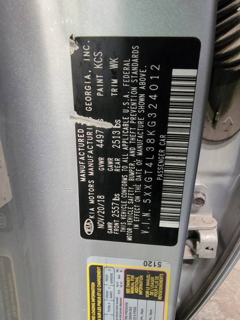2019 KIA OPTIMA — 141488 Miles — Lot G324012 — Main - Marhaba Auctions Used Cars - Image 9