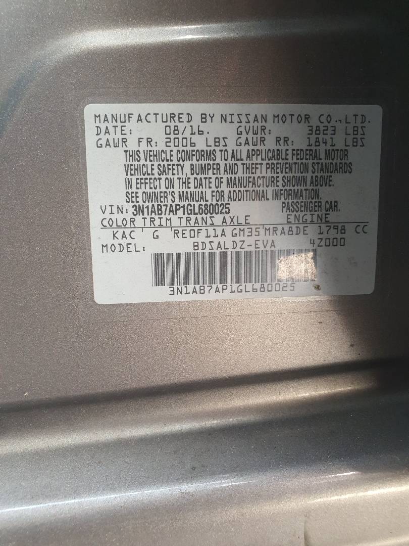 2016 NISSAN SENTRA — 77213 Miles — Lot GL680025 - Marhaba Auctions Used Cars - Image 9
