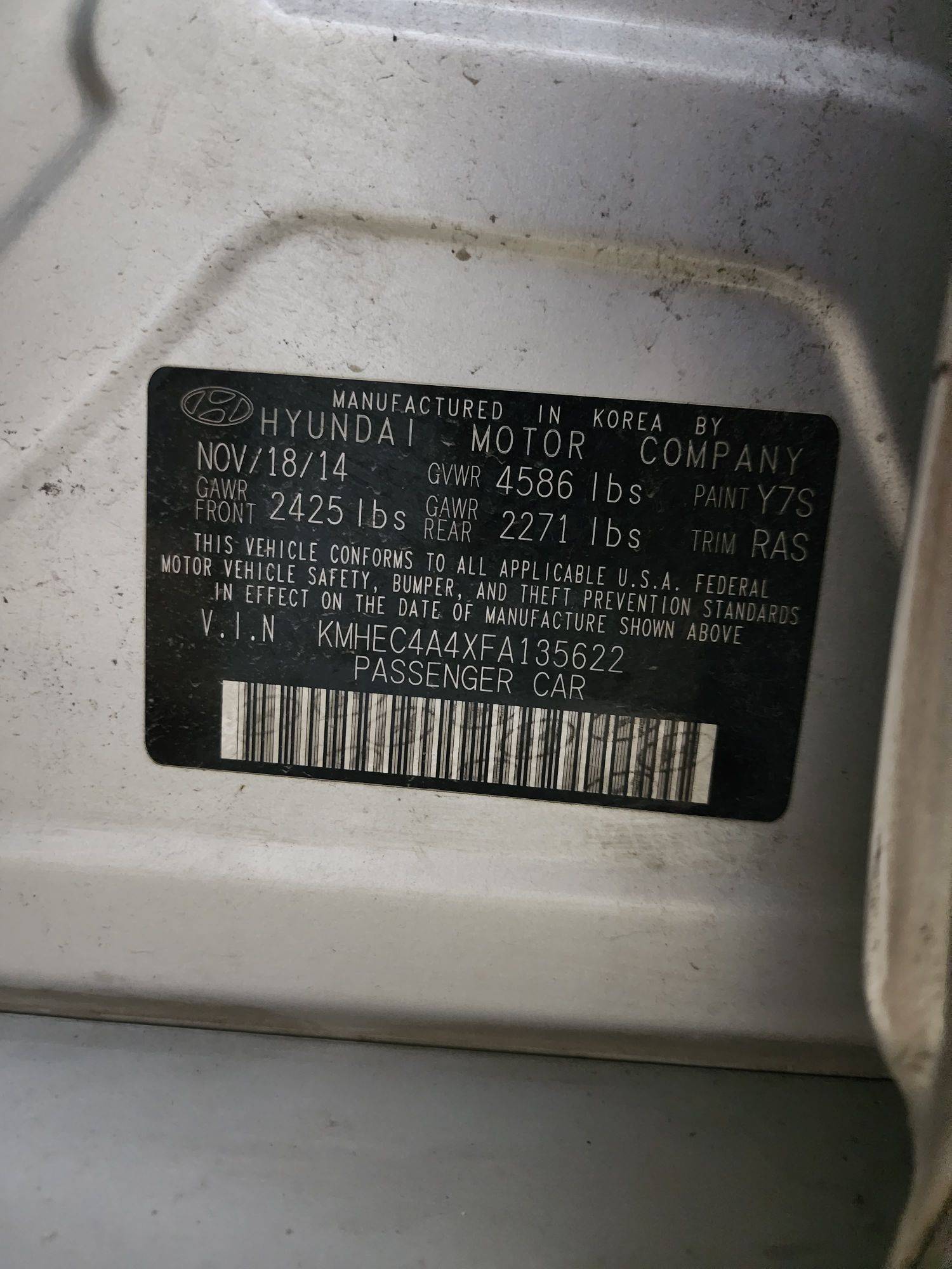 2015 HYUNDAI SONATA — 170656 Miles — Lot 82300915 — Al Quoz - Marhaba Auctions Used Cars - Image 11