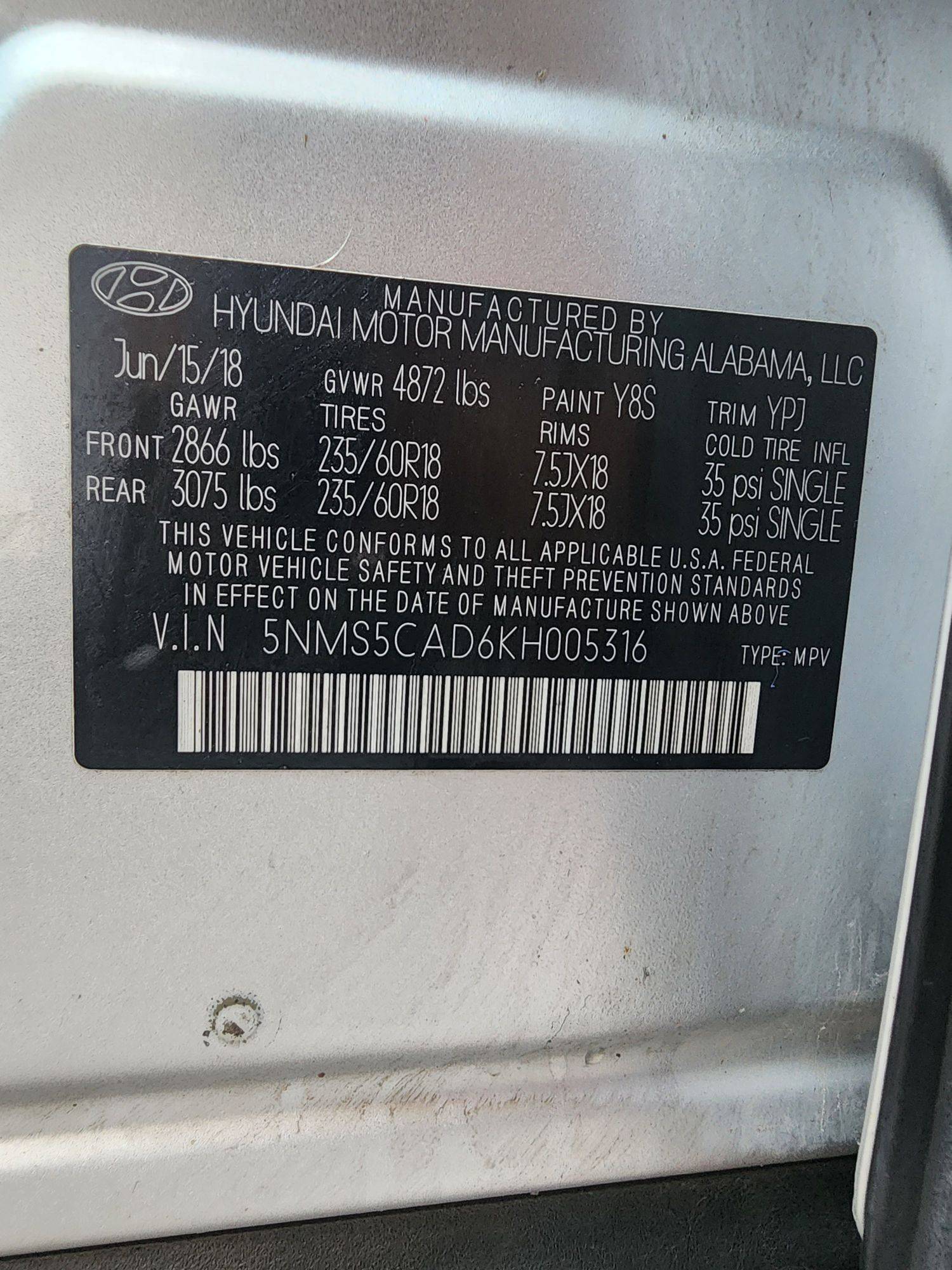 HYUNDAI SANTA FE 2019 - Marhaba Auction Used Cars - Image 9