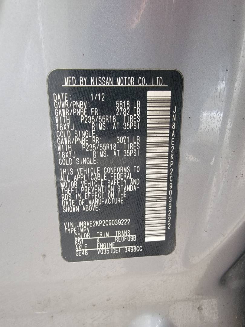 2012 NISSAN QUEST — 170423 Miles — Lot C9039222 — Main - Marhaba Auctions Used Cars - Image 10