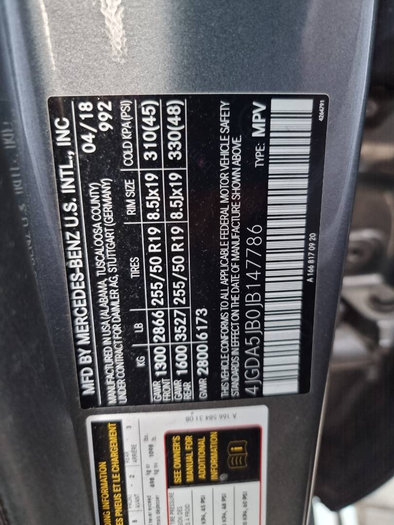 2018 MERCEDES BENZ GLE 350 — 138905 Miles — Lot 214578 — Ind. 12 - Marhaba Auctions Used Cars - Image 9