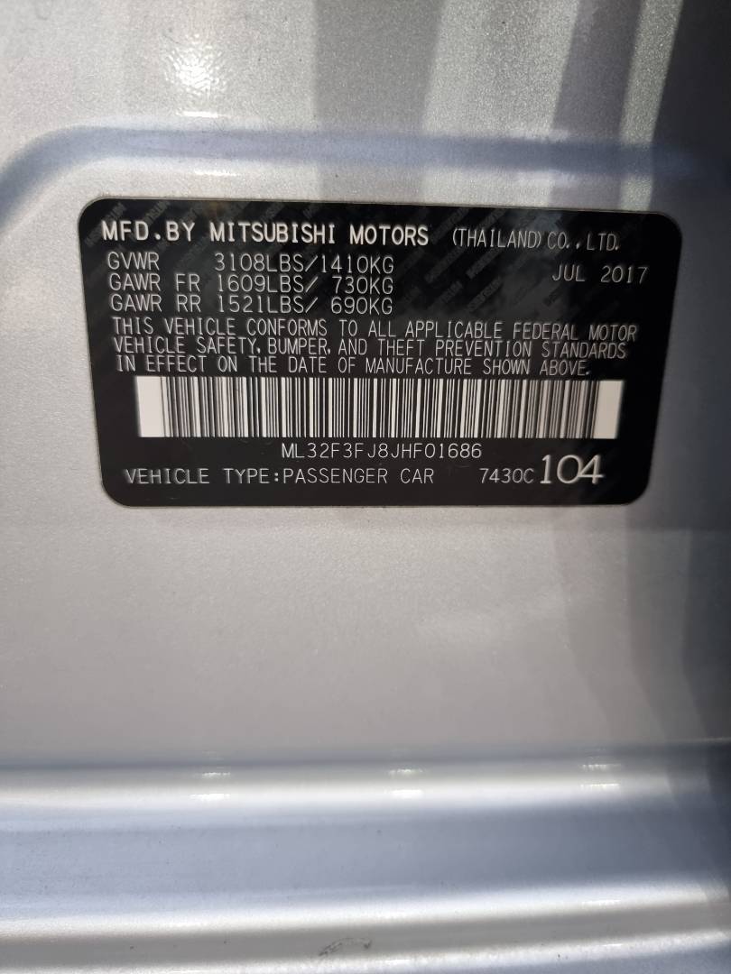 2018 MITSUBISHI MIRAGE — 104093 Miles — Lot 215478 — Ind. 12 - Marhaba Auctions Used Cars - Image 9