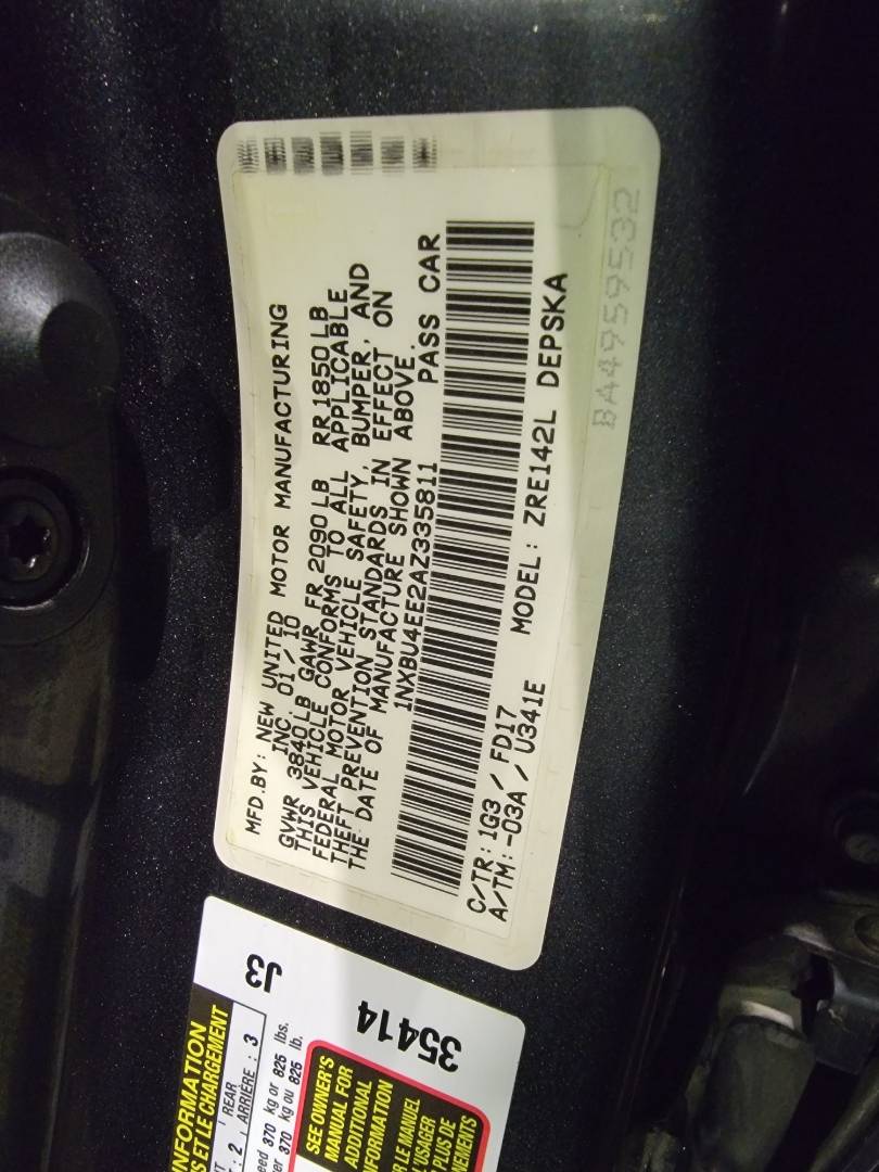 2010 TOYOTA COROLLA — 221646 Miles — Lot 73691173 - Marhaba Auctions Used Cars - Image 10