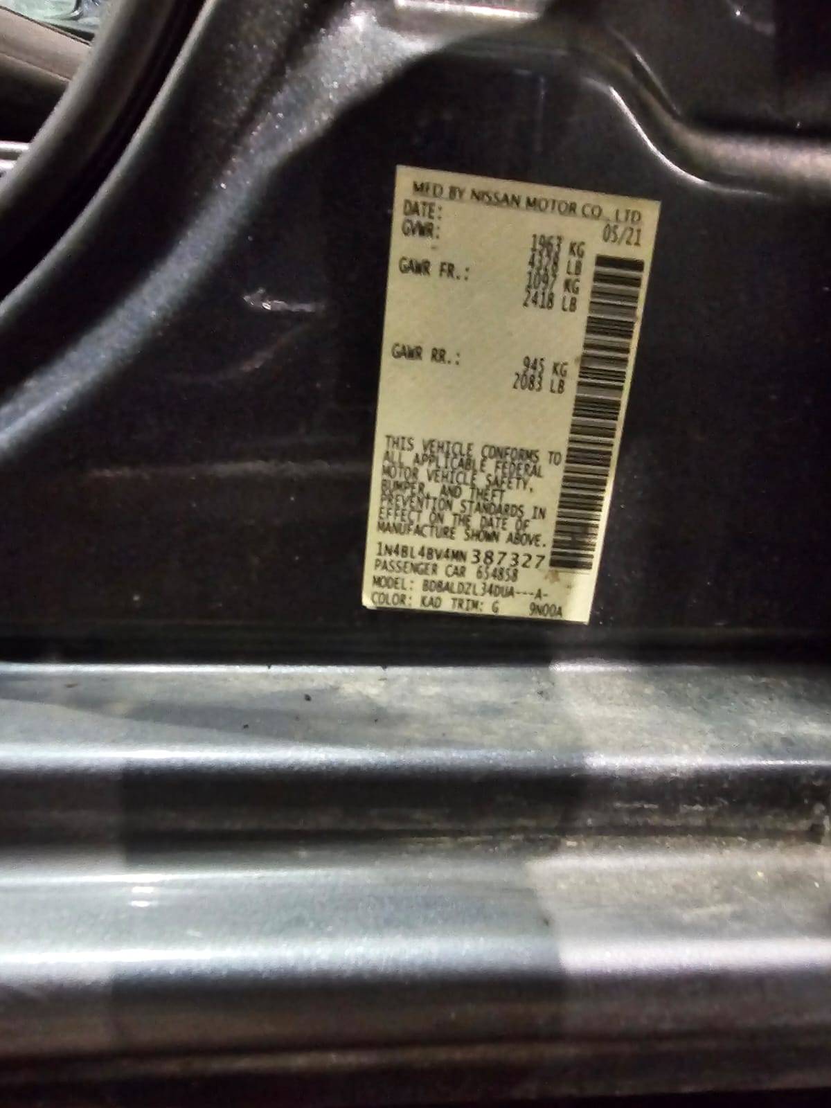 2021 NISSAN ALTIMA — 73149 Miles — Lot BV4MN387327 — Main - Marhaba Auctions Used Cars - Image 9