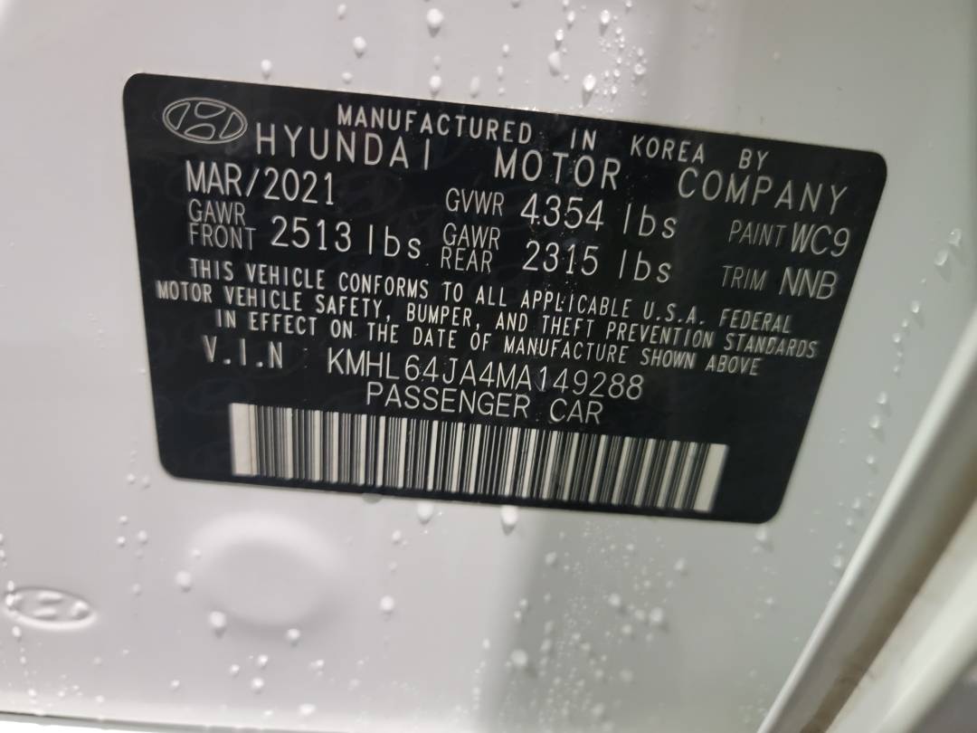 2021 HYUNDAI SONATA — 36996 Miles — Lot 71973673 - Marhaba Auctions Used Cars - Image 9