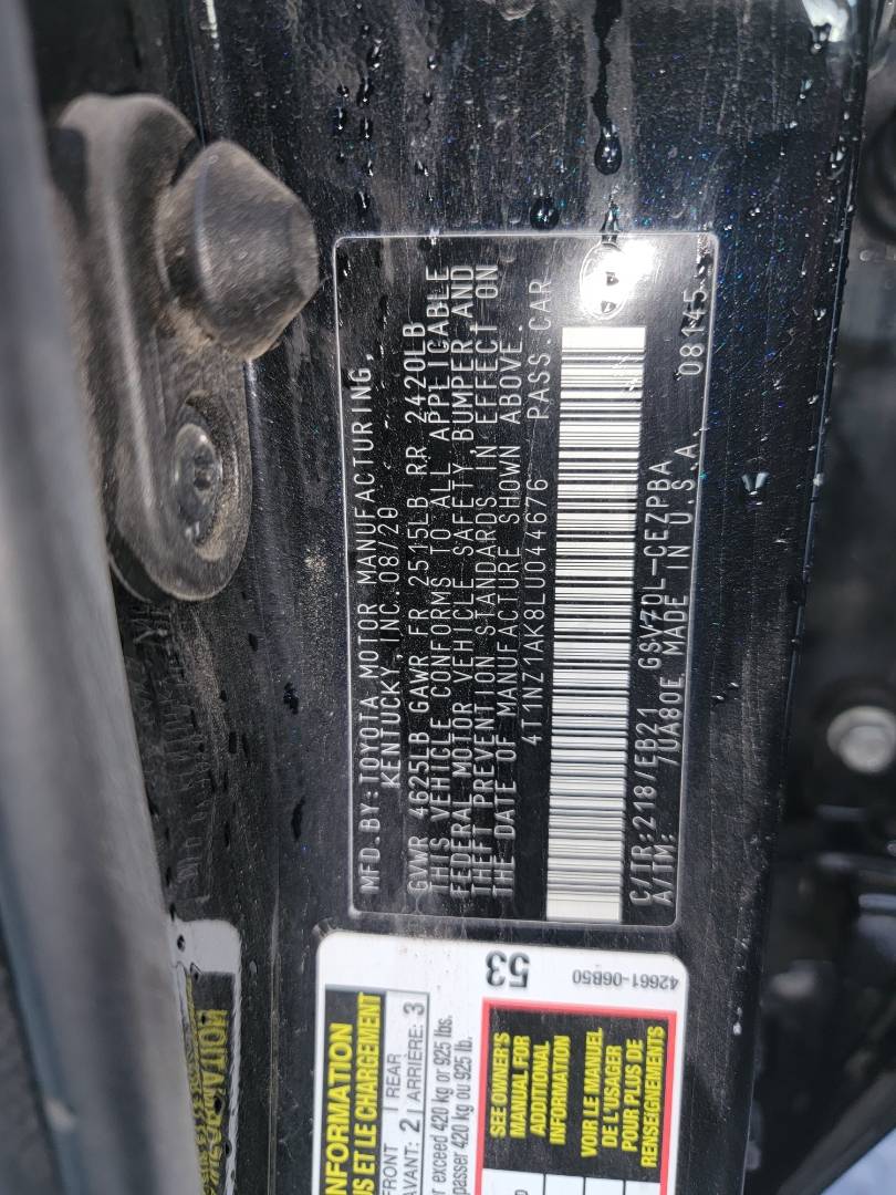 2020 TOYOTA CAMRY — 58734 Miles — Lot U044676 - Marhaba Auctions Used Cars - Image 9