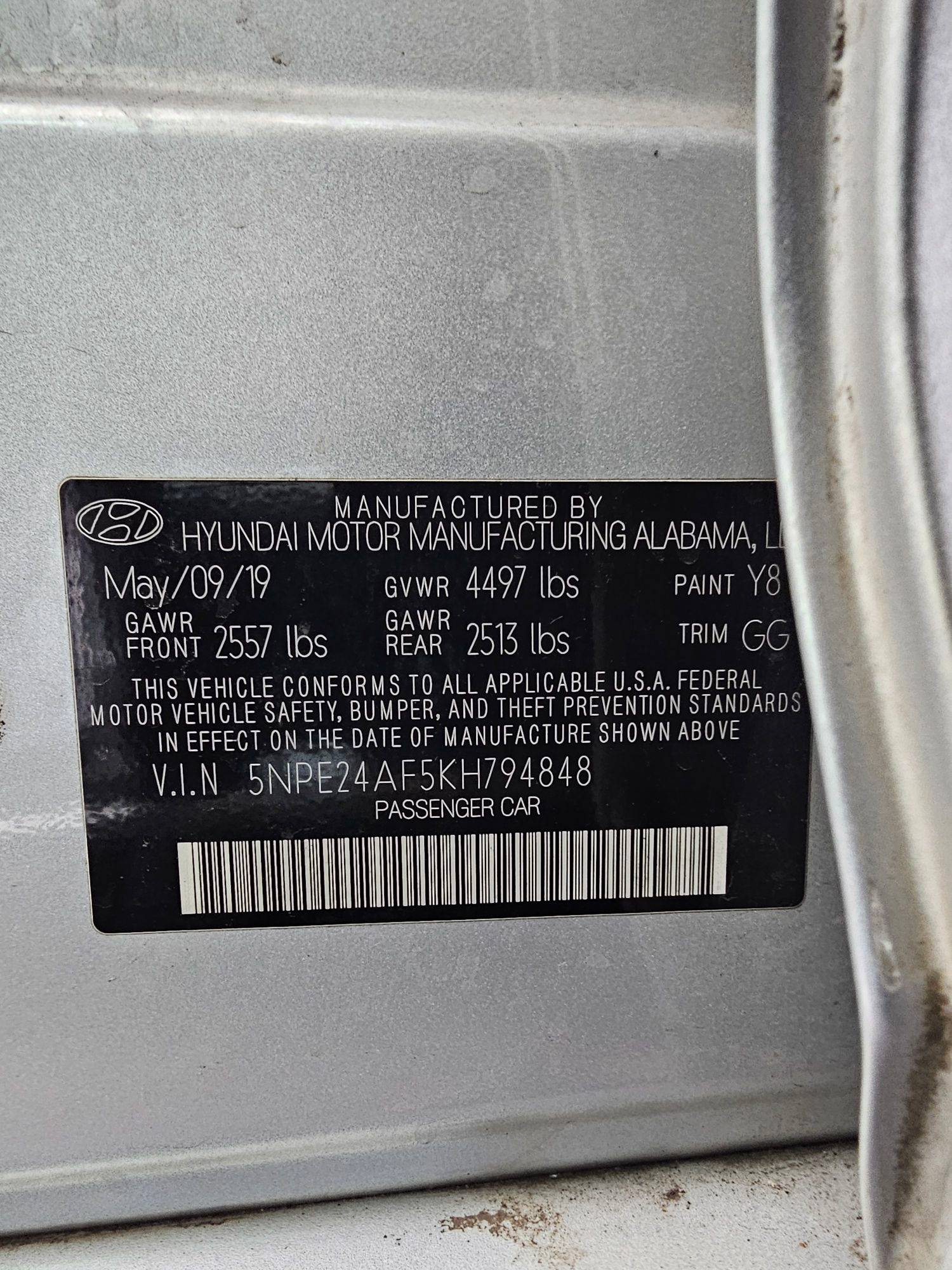 HYUNDAI SONATA 2019 - Marhaba Auction Used Cars - Image 9