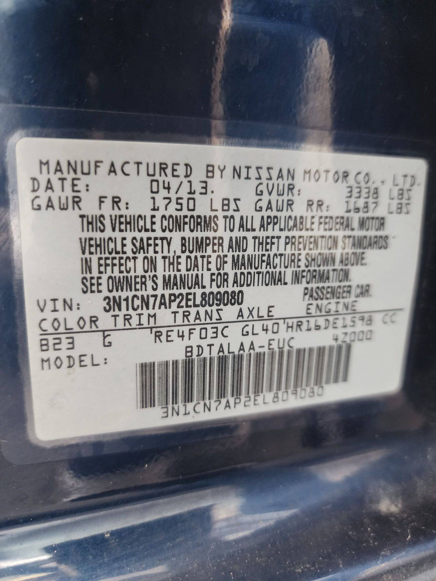 2014 NISSAN VERSA — 116869 Miles — Lot 37645074 - Marhaba Auctions Used Cars - Image 3