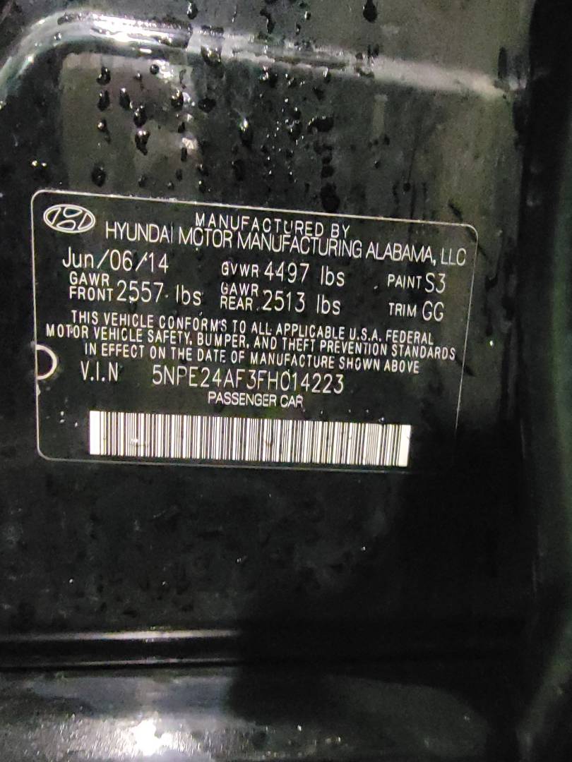 2015 HYUNDAI SONATA — 187 588 Miles — Lot FH014223 — Main - Marhaba Auctions Used Cars - Image 10