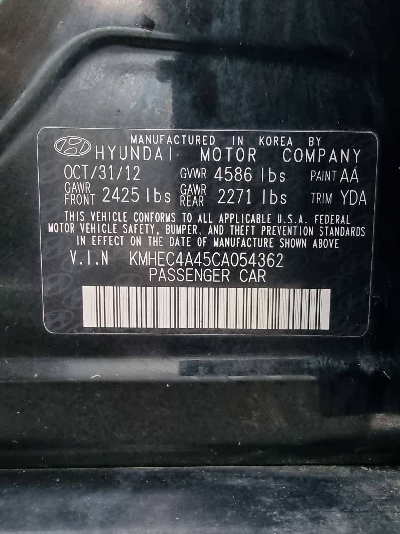2012 HYUNDAI SONATA — 144122 KM — Lot 215487 — Ind. 12 - Marhaba Auctions Used Cars - Image 10