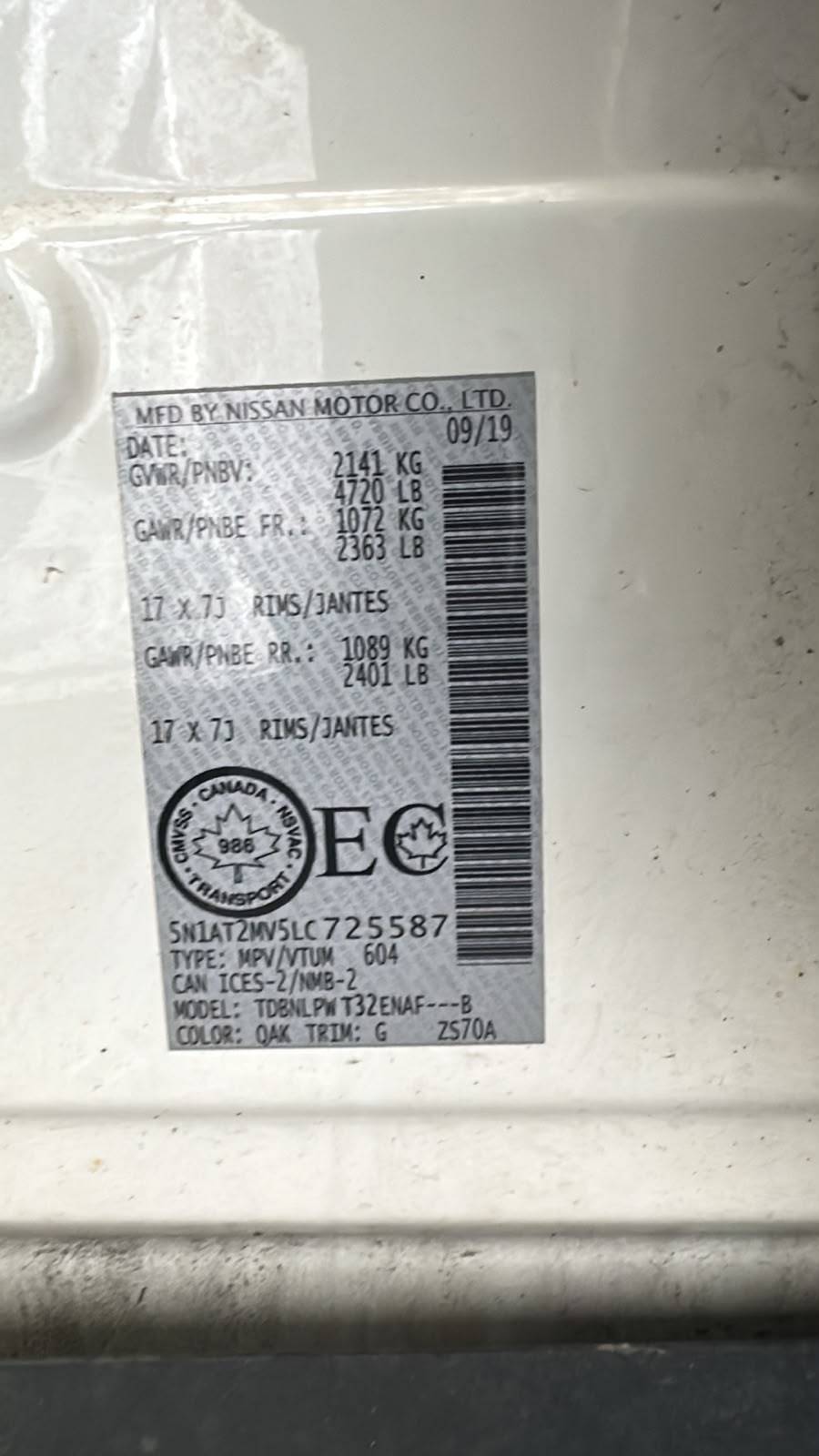 2020 NISSAN ROGUE — 174191 KM — Lot C725587 - Marhaba Auctions Used Cars - Image 10