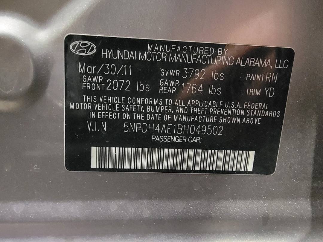 2011 HYUNDAI ELANTRA — 131142 Miles — Lot 38670806 — Main - Marhaba Auctions Used Cars - Image 10