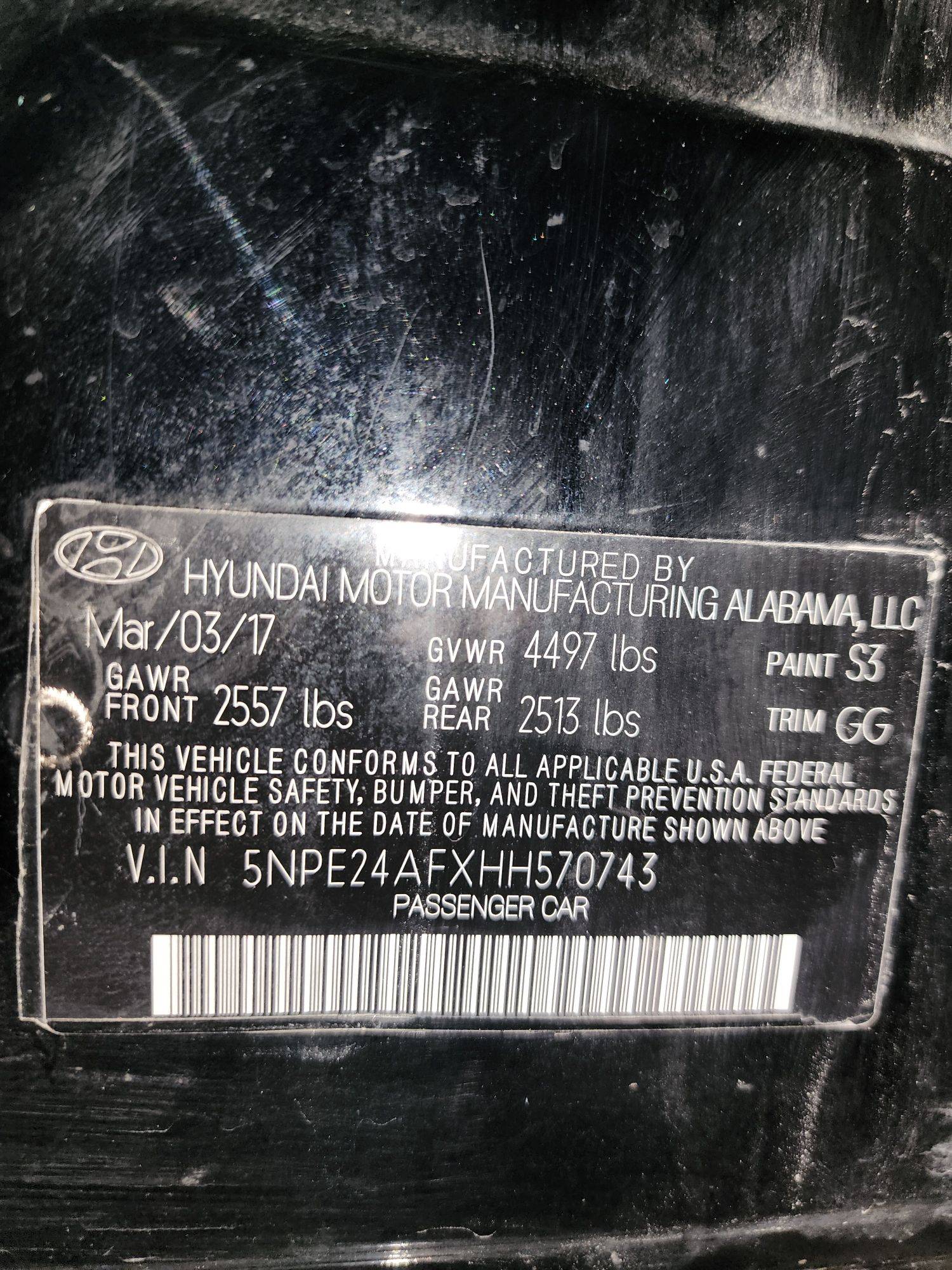 HYUNDAI SONATA 2017 - Marhaba Auction Used Cars - Image 10