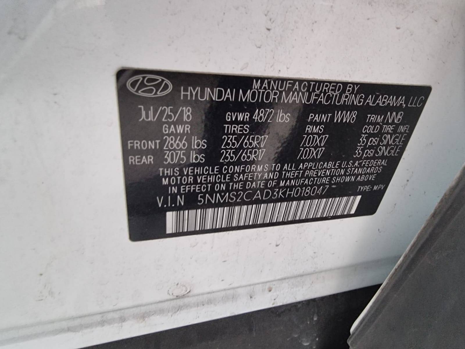 HYUNDAI SANTA FE 2019 - Marhaba Auction Used Cars - Image 8