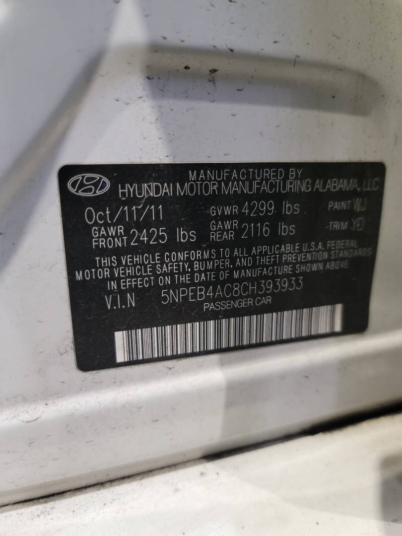 2012 HYUNDAI SONATA — 106375 Miles — Lot 38459778 - Marhaba Auctions Used Cars - Image 10