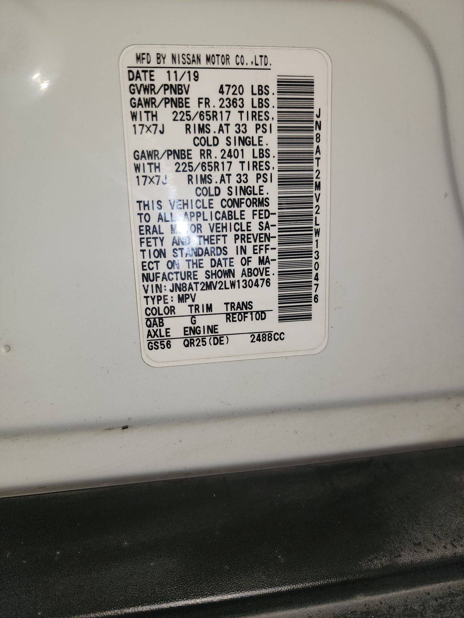 2020 NISSAN ROGUE — 131092 Miles — Lot 30476 — Souq - Marhaba Auctions Used Cars - Image 9